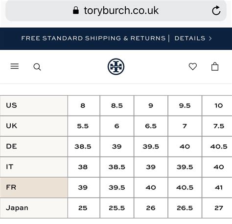 tory burch men shoes|tory burch shoe size chart.